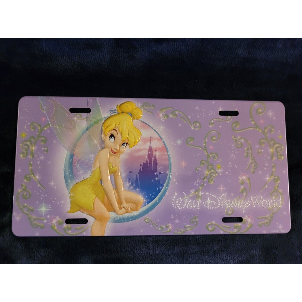 Walt Disney World Tinker Bell Metal License Plate Sealed Vintage Mint